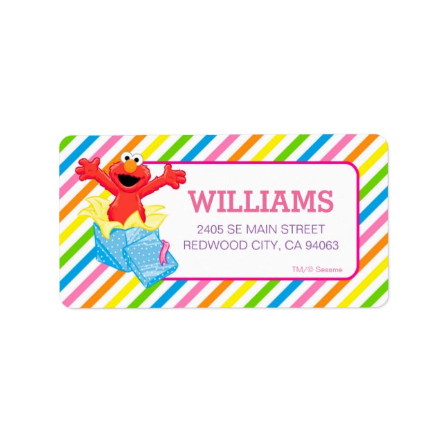Sesame Street | Elmo Girls Rainbow Striped Label (Front)