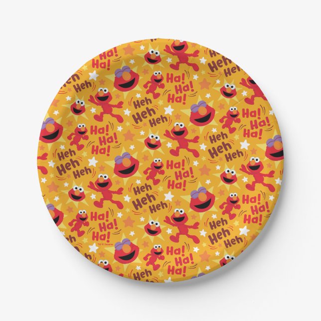Sesame Street | Elmo Ha! Ha! Ha! Pattern Paper Plate (Front)