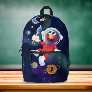 Sesame Street   Elmo In Outer Space Monogram Printed Backpack