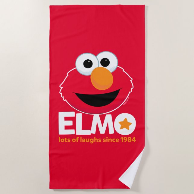 Sesame Street | Elmo Lots of Laughs Since 1984 Beach Towel (Front)