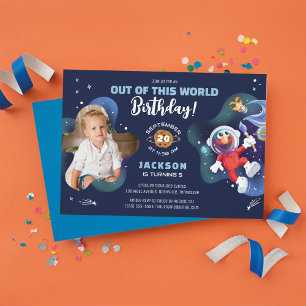 Sesame Street   Elmo - Outer Space Birthday Photo Invitation