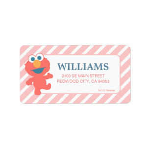 Sesame Street   Elmo - Pink Birthday Return Label