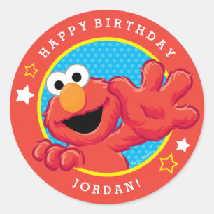 Sesame Street Elmo - Polka Dot & Stars Birthday Classic Round Sticker