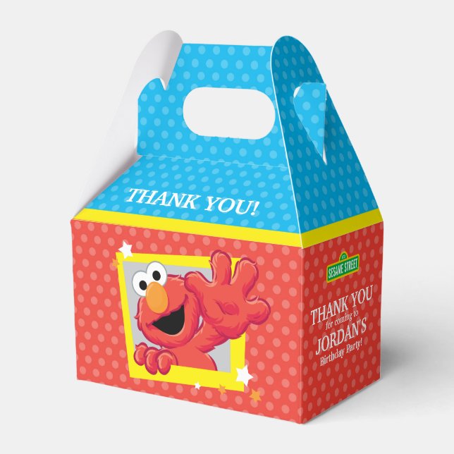 Sesame Street | Elmo - Polka Dot & Stars Birthday Favour Box (Front Side)