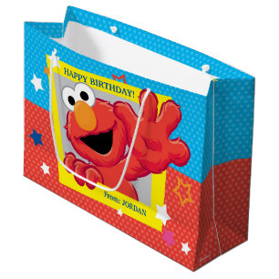Sesame Street Elmo - Polka Dot & Stars Birthday Large Gift Bag