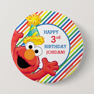 Sesame Street Elmo - Rainbow Birthday 7.5 Cm Round Badge