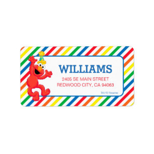 Sesame Street   Elmo - Rainbow Birthday Label