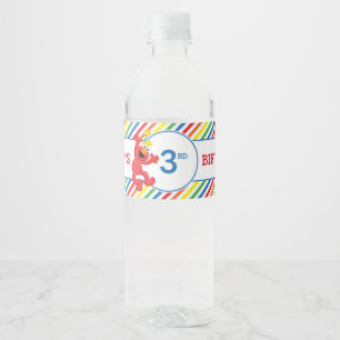 Sesame Street Elmo - Rainbow Birthday Water Bottle Label