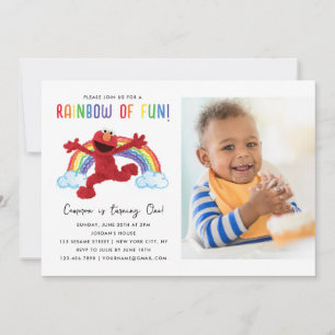 Sesame Street - Elmo Rainbow of Fun Birthday Photo Invitation