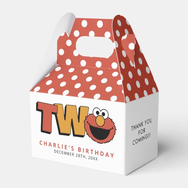 Sesame Street | Elmo - Second Birthday Favour Box (Front Side)