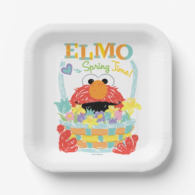 Sesame Street - Elmo | Spring Time Paper Plate (Front)