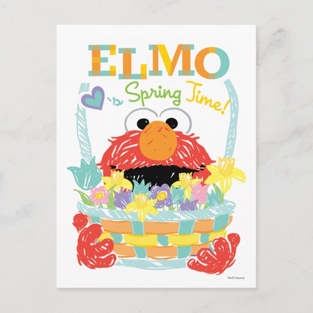 Sesame Street - Elmo | Spring Time Postcard (Front)