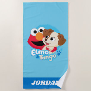 Sesame Street Elmo & Tango Badge Beach Towel