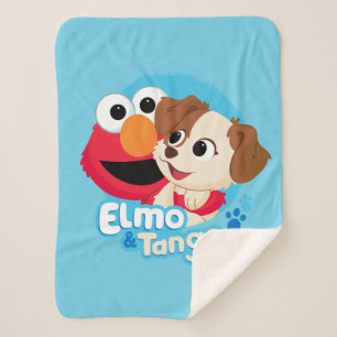Sesame Street Elmo & Tango Badge Sherpa Blanket