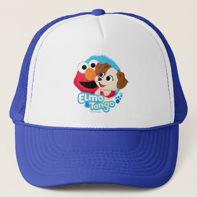 Sesame Street | Elmo & Tango Badge Trucker Hat (Front)