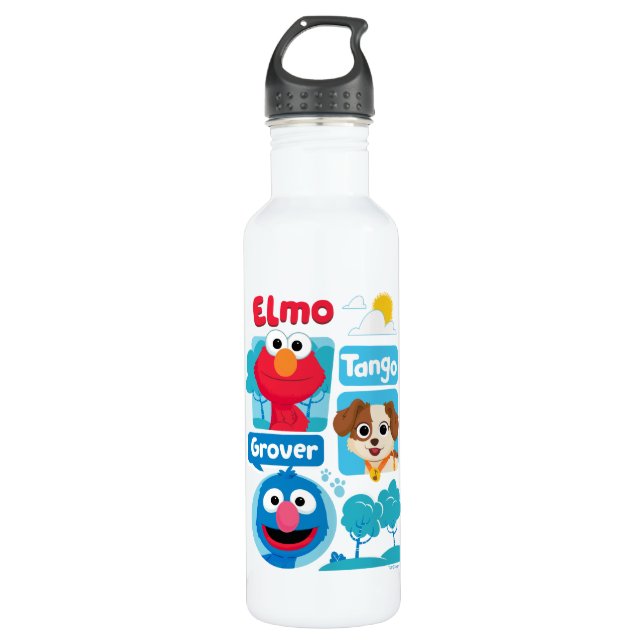 Sesame Street | Elmo, Tango, & Grover Park Graphic 710 Ml Water Bottle (Front)