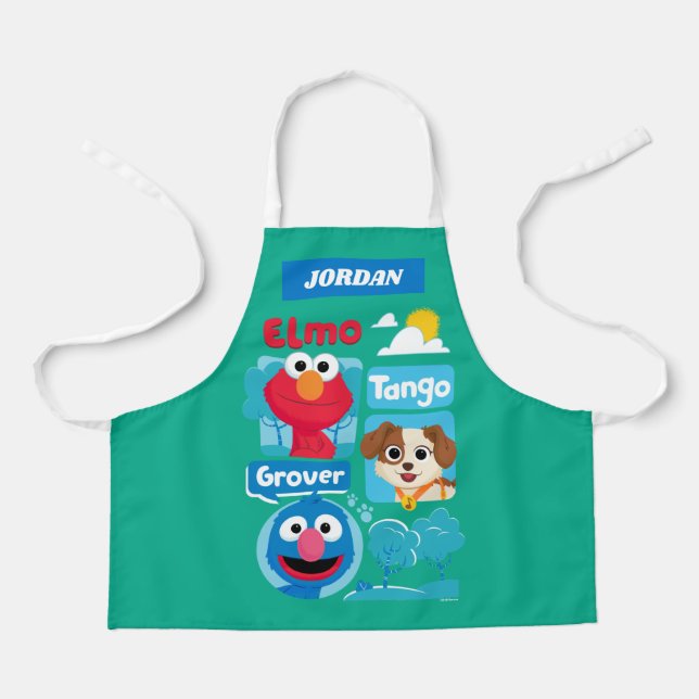 Sesame Street | Elmo, Tango, & Grover Park Graphic Apron (Front)