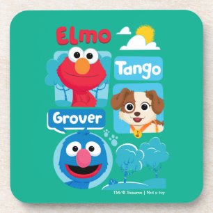 Sesame Street   Elmo, Tango, & Grover Park Graphic Coaster
