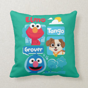 Sesame Street Elmo, Tango, & Grover Park Graphic Cushion