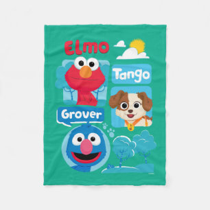 Sesame Street   Elmo, Tango, & Grover Park Graphic Fleece Blanket