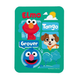 Sesame Street Elmo, Tango, & Grover Park Graphic Magnet