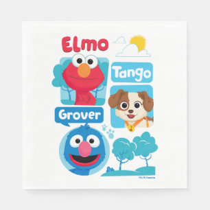 Sesame Street Elmo, Tango, & Grover Park Graphic Napkin