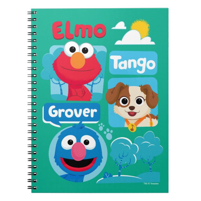 Sesame Street | Elmo, Tango, & Grover Park Graphic Notebook (Front)