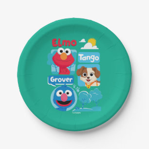 Sesame Street   Elmo, Tango, & Grover Park Graphic Paper Plate