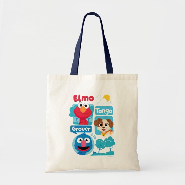 Sesame Street | Elmo, Tango, & Grover Park Graphic Tote Bag (Front)