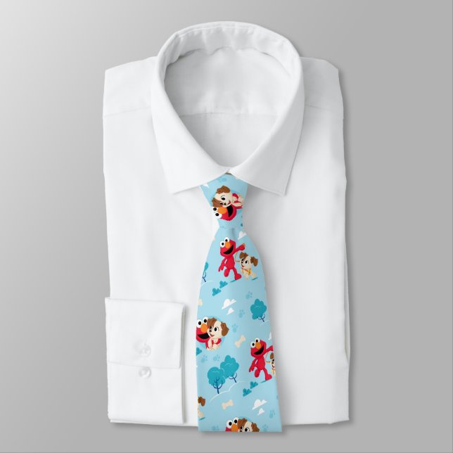 Sesame Street | Elmo & Tango Pattern Tie (Tied)