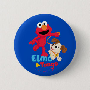 Sesame Street Elmo & Tango Running 6 Cm Round Badge