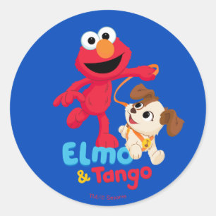 Sesame Street Elmo & Tango Running Classic Round Sticker