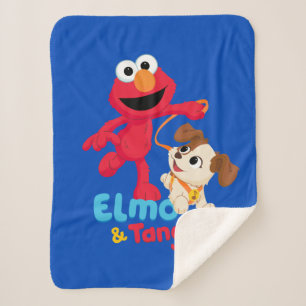 Sesame Street Elmo & Tango Running Sherpa Blanket