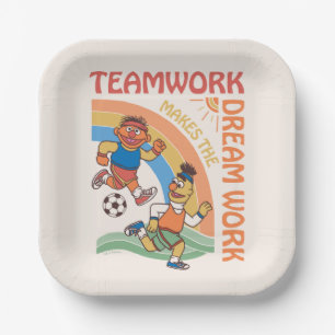 Sesame Street Ernie & Bert Teamwork Paper Plate