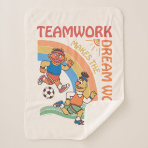Sesame Street Ernie & Bert Teamwork Sherpa Blanket