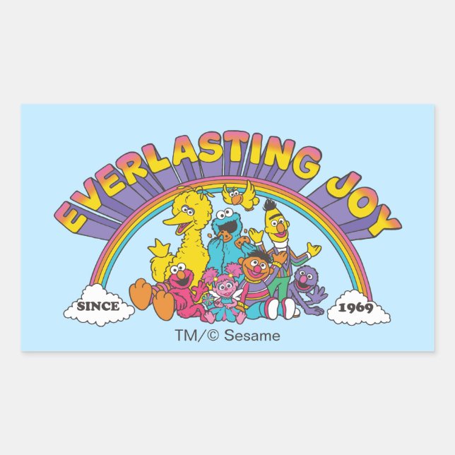 Sesame Street | Everlasting Joy Since 1969 Rectangular Sticker (Front)