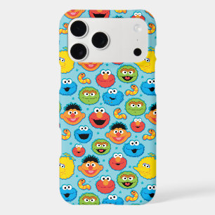 Sesame Street Faces Pattern on Blue