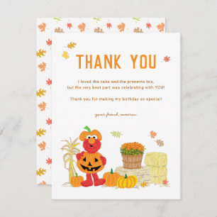 Sesame Street   Fall Elmo Pumpkin Birthday Thank You Card