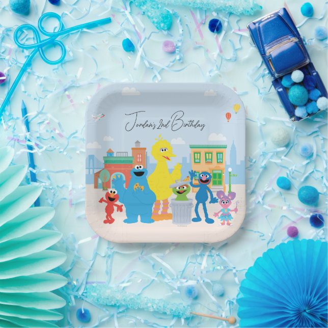 Sesame Street Friends Kids Birthday Paper Plate (Party)