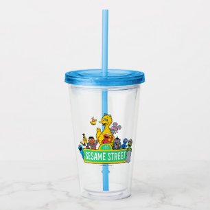 Sesame Street   Full Color With Pals Acrylic Tumbler