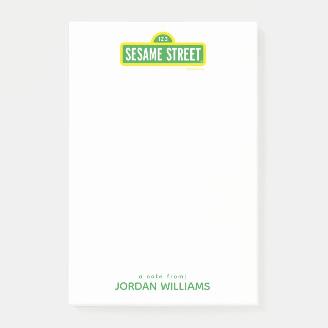 Sesame Street | Full Colour Logo | Add Your Name Post-it Notes (Front)