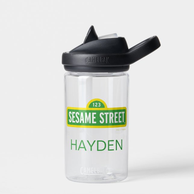 Sesame Street | Full Colour Logo | Add Your Name Water Bottle (Left)