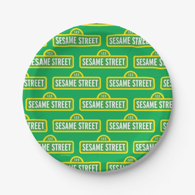 Sesame Street | Full Colour Logo Paper Plate (Front)