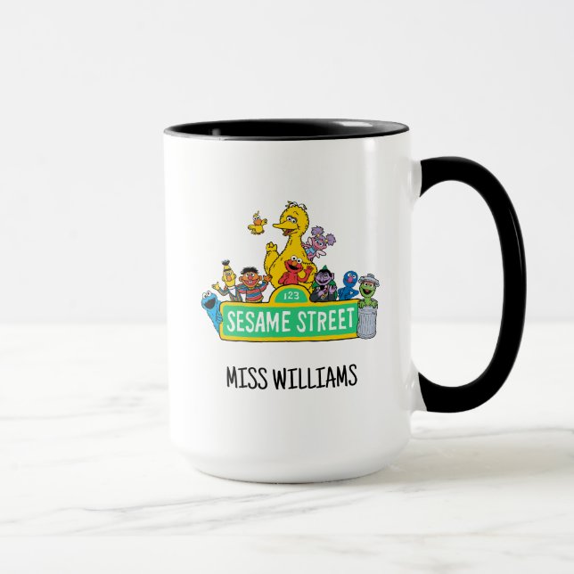 Sesame Street | Full Colour With Pals | Add Name Mug (Right)