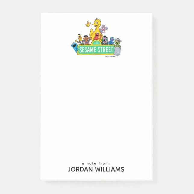 Sesame Street | Full Colour With Pals | Add Name Post-it Notes (Front)