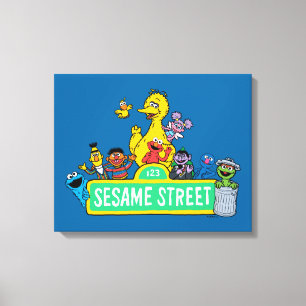 Sesame Street Full Colour With Pals Canvas Print