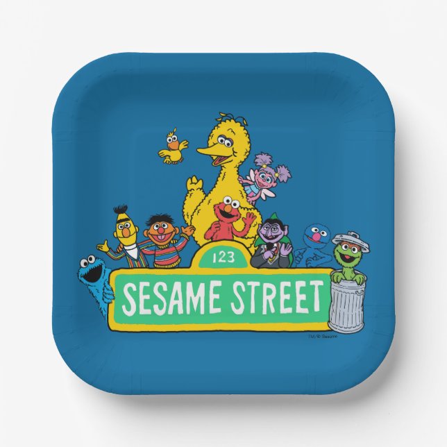 Sesame Street | Full Colour With Pals Paper Plate (Front)