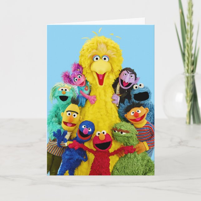 Sesame Street | Fun Colourful Pals Portrait Holiday Card (Front)