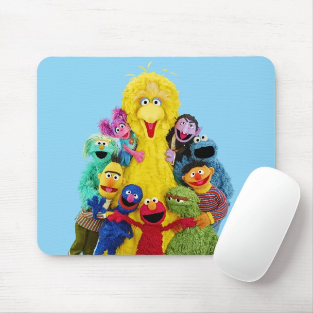 Sesame Street | Fun Colourful Pals Portrait Mouse Mat (With Mouse)
