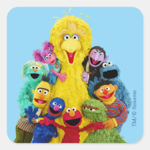 Sesame Street Fun Colourful Pals Portrait Square Sticker